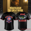 Noah Kahan x Chicago Cubs The Great Divide Tour 2026 Baseball Jersey Collection, black front and back view