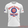 Noah Kahan x Chicago Cubs The Great Divide Tour T-Shirt Collection Wrigley Field, white shirt front logo view