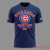 Noah Kahan x Chicago Cubs The Great Divide Tour T-Shirt Collection Wrigley Field, blue shirt front logo view