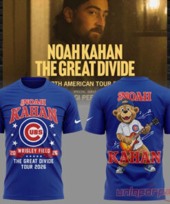 Noah Kahan x Chicago Cubs Wrigley Field Event Great Divide Tour 2026 T-Shirt Noah Kahan x Chicago Cubs Wrigley Field Event Great Divide Tour 2026 T-Shirt