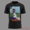 Noah Kahan x NY Mets Great Divide Tour 2026 At Citi Field Black T-Shirt front view with animated player illustration