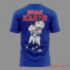 Noah Kahan x New York Mets Great Divide Tour 2026 Blue T-Shirt back view featuring Mr. and Mrs. Met mascots