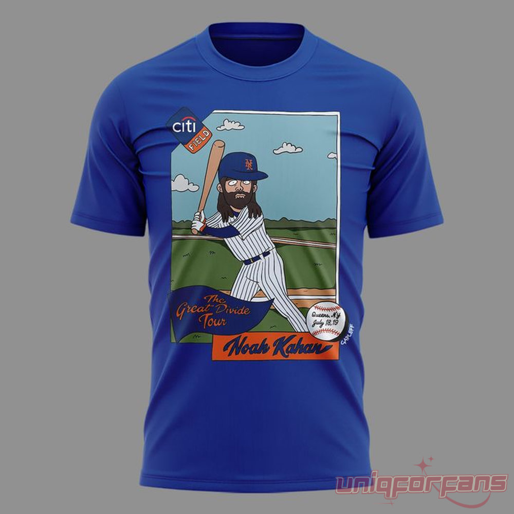 Noah Kahan x New York Mets Great Divide Tour 2026 Blue T-Shirt Collection Noah Kahan x New York Mets Great Divide Tour 2026 Blue T-Shirt Collection