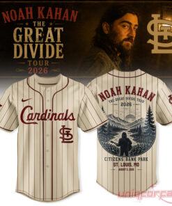 Noah Kahan x St. Louis Cardinals The Great Divide Tour 2026 At Busch Stadium Edition Jersey