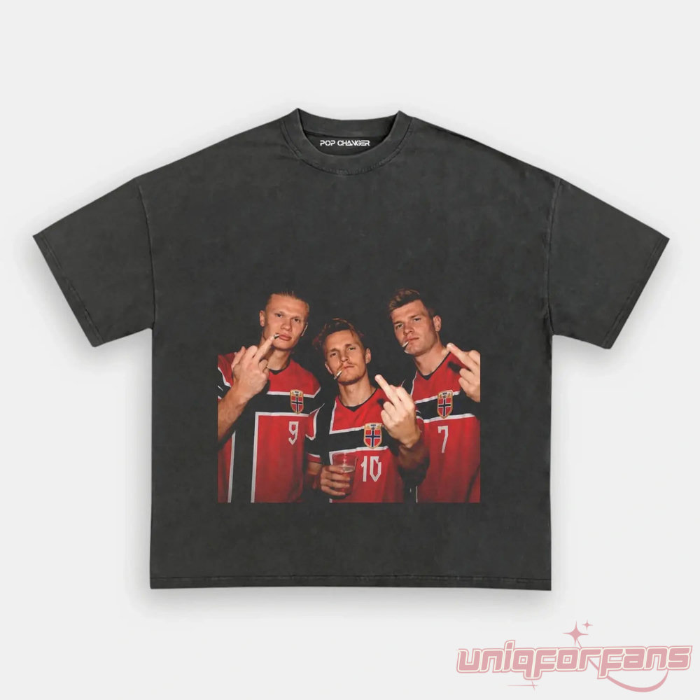 Norway Team Nordic Soccer Supporter Graphic Tee Norway Team Nordic Soccer Supporter Graphic Tee