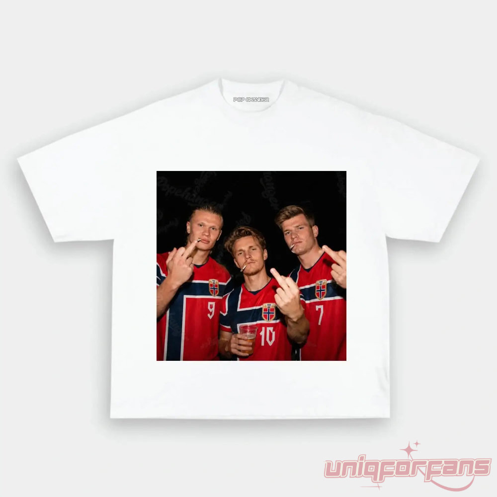 Norway Team Nordic Soccer Supporter Graphic Tee Norway Team Nordic Soccer Supporter Graphic Tee