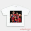 Norway Team Norway National Football Graphic Shirt in white, featuring a bold graphic print of football players
