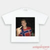 Norway Team Norway National Soccer Fan Tee in white, showcasing a bold front photo graphic of a team player