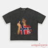Norway Team Norway Team Fan Vintage T-Shirt in charcoal, displaying a central graphic photo print design on the front