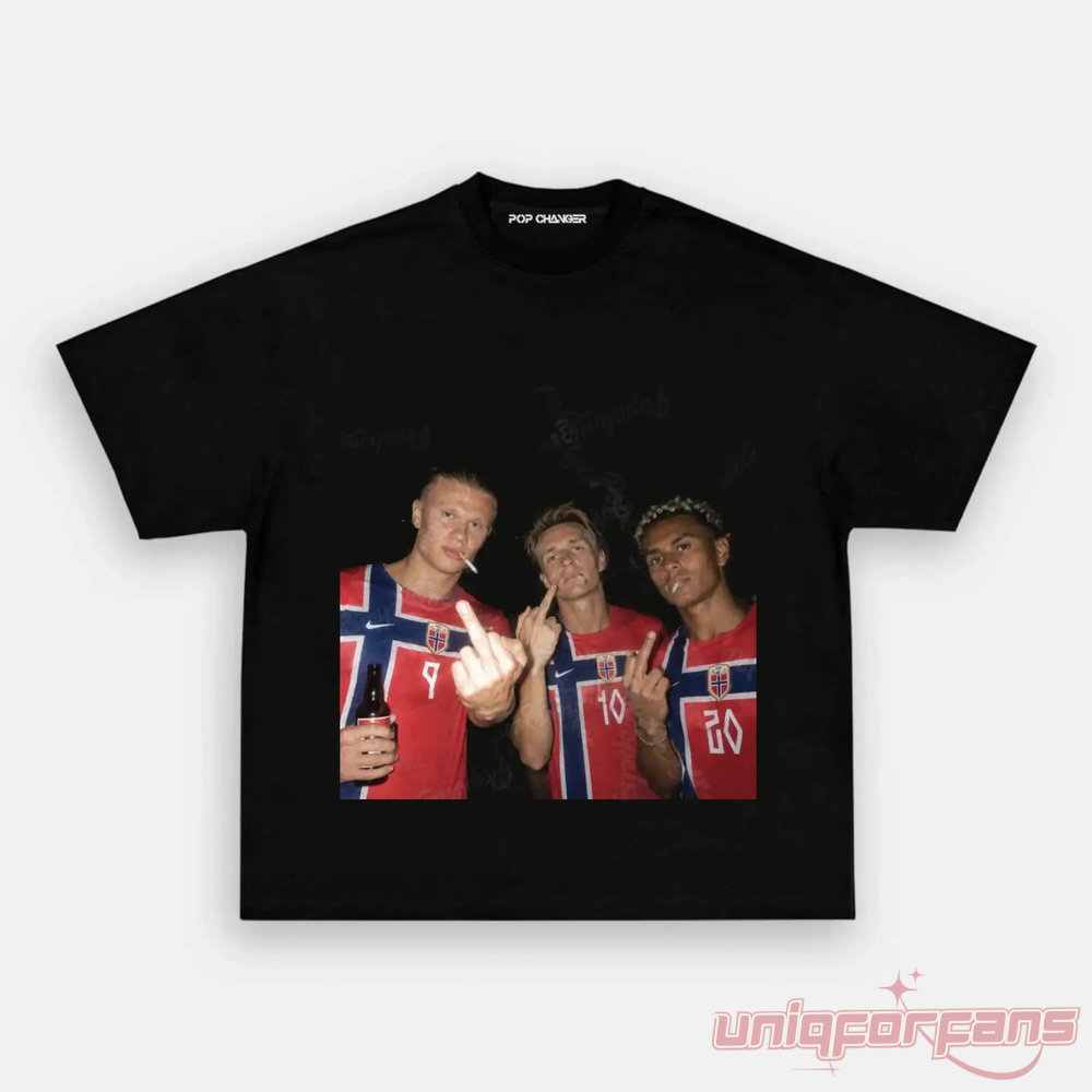 Norway Team Retro Football Supporter Graphic Tee Norway Team Retro Football Supporter Graphic Tee