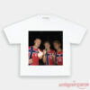 Norway Team Retro Football Supporter Graphic Tee in white, showcasing a bold front photo graphic of team players