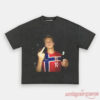 Norway Team Retro Soccer Supporter T-Shirt in charcoal gray, with a central graphic print design
