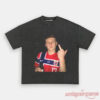 Norway Team Scandinavian Football Fan T-Shirt in charcoal, displaying a central graphic photo print design