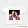 Norway Team Vintage Football Fan Graphic Shirt in white featuring Haaland and Ødegaard in national jerseys
