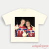 Norway Team Vintage Football Fan Graphic Shirt in cream with a viral photo print of Haaland and Ødegaard