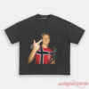 Norway Team Vintage Norway Football Supporter Tee in charcoal gray, with a graphic print of a football player