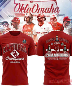Oklahoma Sooners 2026 NCAA Baseball National Champions Locker Room T-Shirt – Crimson