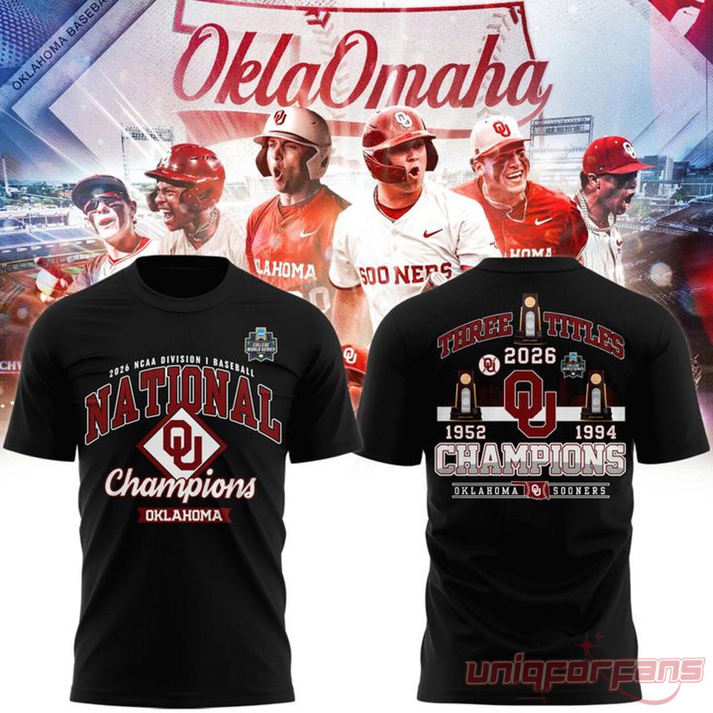 Oklahoma Sooners 2026 NCAA Baseball National Champions Locker Room T-Shirt – Crimson Oklahoma Sooners 2026 NCAA Baseball National Champions Locker Room T-Shirt – Crimson
