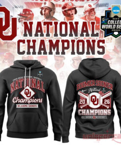 Oklahoma Sooners Crimson 2026 NCAA Division I Baseball National Champions Locker Room Hoodie