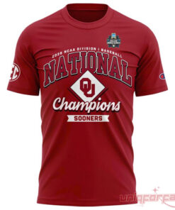 Oklahoma Sooners Red 3X College World Series Champions Locker Room T-Shirt