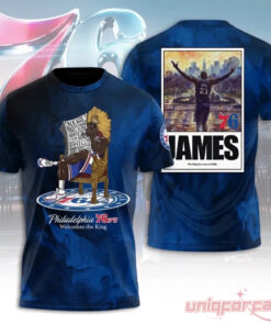 Philadelphia 76ers LeBron James Welcome The King Premium 3D All Over Print Shirt Philadelphia 76ers LeBron James Welcome The King Premium 3D All Over Print Shirt