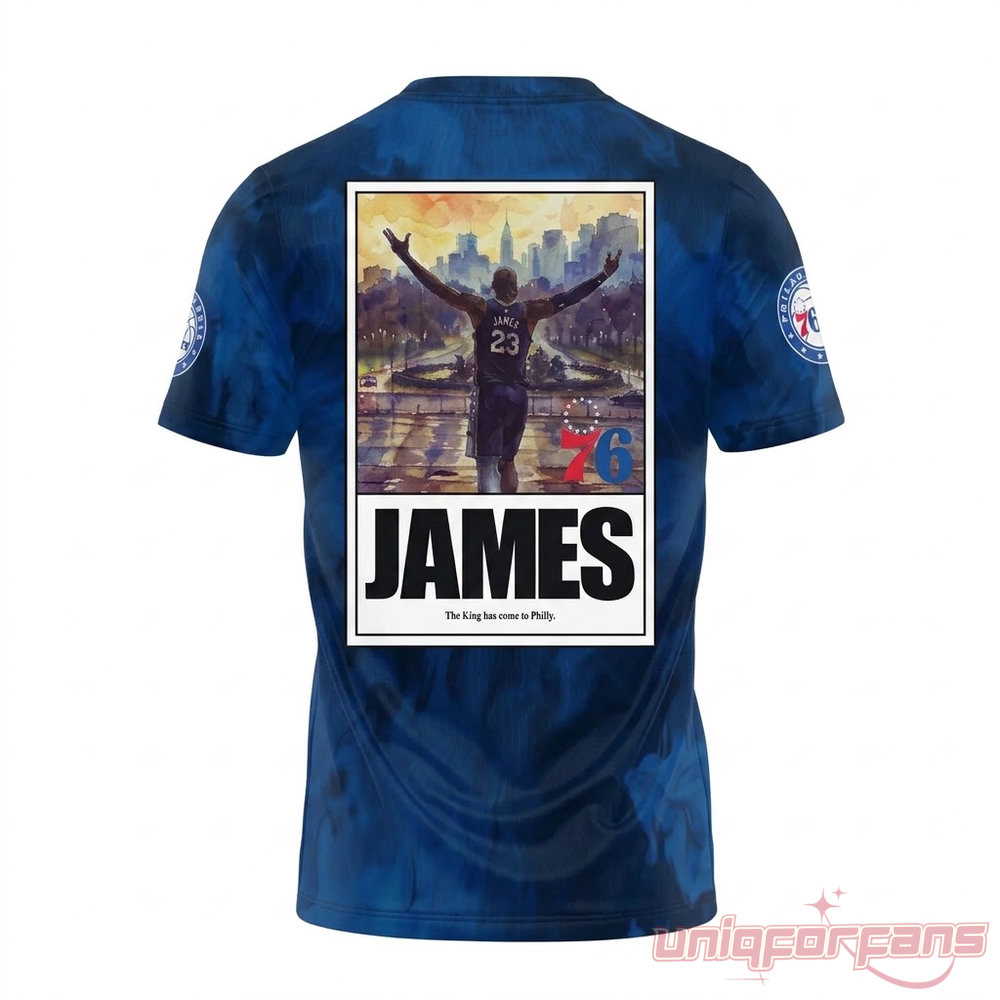 Philadelphia 76ers LeBron James Welcome The King Premium 3D All Over Print Shirt Philadelphia 76ers LeBron James Welcome The King Premium 3D All Over Print Shirt