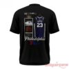 Philadelphia 76ers LeBron James The King Has Come To Philly T-Shirt back view featuring 23 jersey locker graphic