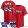 Philadelphia Phillies All-Star Game 2026 Jersey in solid red with USA 250 and star-spangled 00 print
