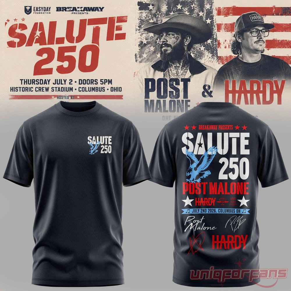 Post Malone Salute 250 Columbus OH Limited 3D T-Shirt Post Malone Salute 250 Columbus OH Limited 3D T-Shirt