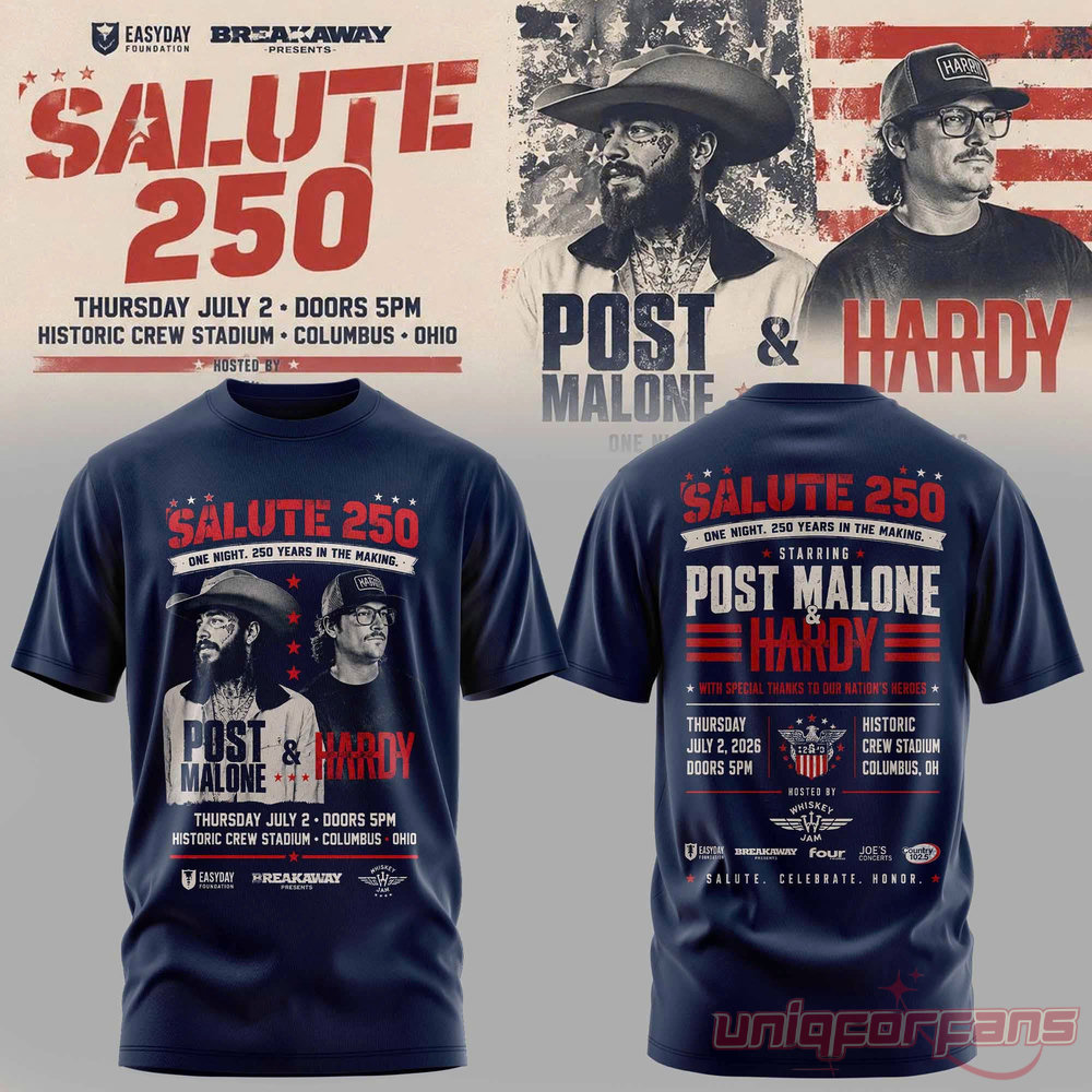 Post Malone Salute 250 Columbus OH Limited 3D T-Shirt Post Malone Salute 250 Columbus OH Limited 3D T-Shirt