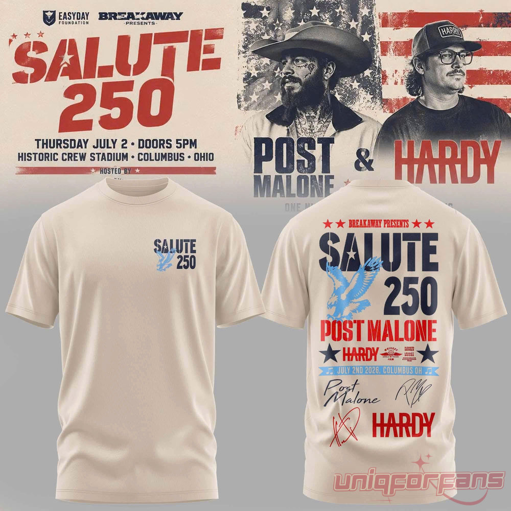 Post Malone Salute 250 Columbus OH Limited 3D T-Shirt Post Malone Salute 250 Columbus OH Limited 3D T-Shirt