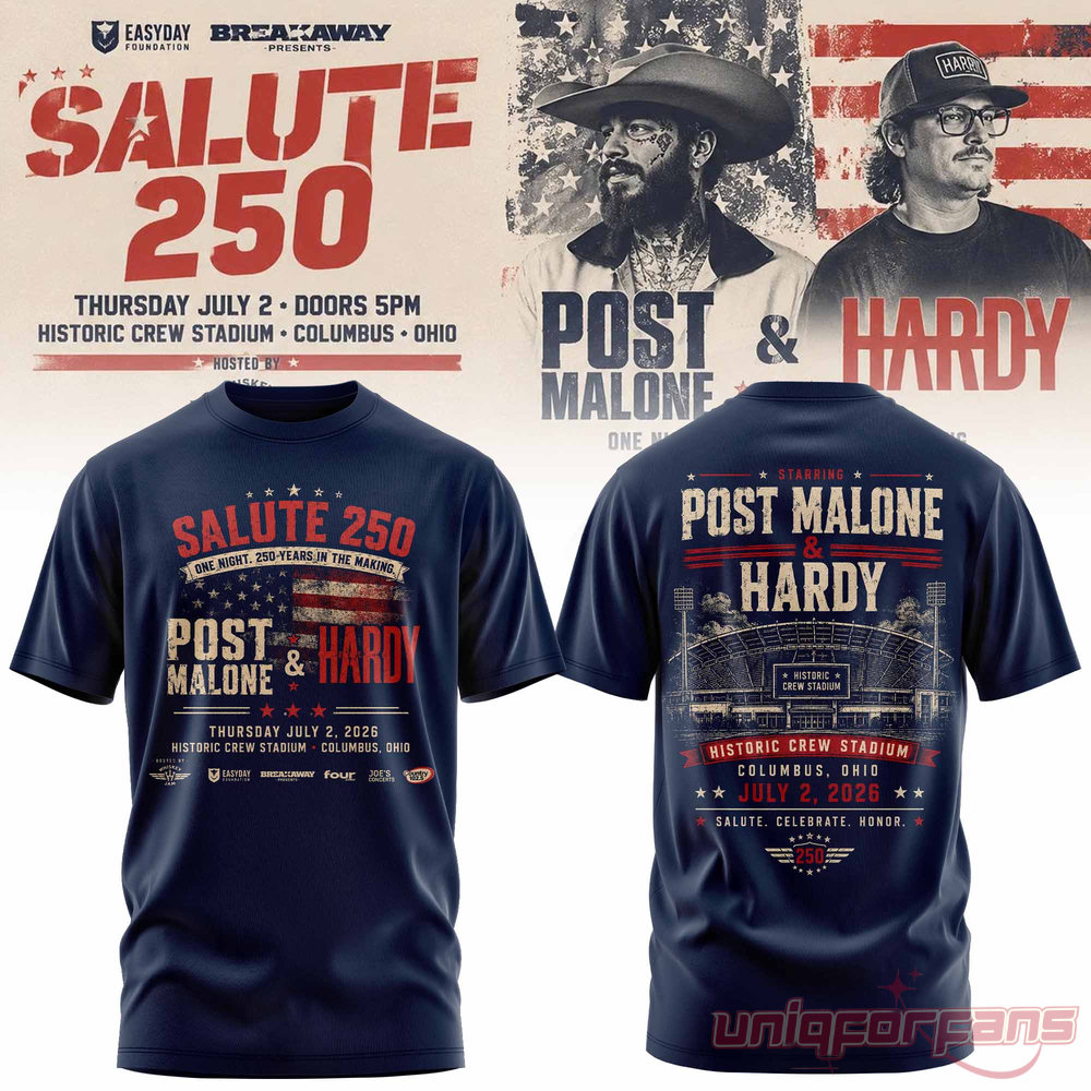Post Malone Salute 250 Columbus OH Limited 3D T-Shirt Post Malone Salute 250 Columbus OH Limited 3D T-Shirt
