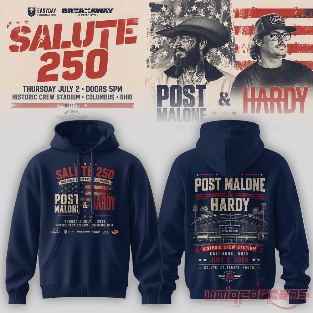 Post Malone Salute 250 Columbus OH Limited Edition Hoodie Post Malone Salute 250 Columbus OH Limited Edition Hoodie