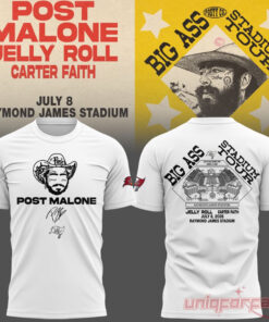 Post Malone Tampa Bay Buccaneers Big Ass Stadium Tour 2026 White Shirt Post Malone Tampa Bay Buccaneers Big Ass Stadium Tour 2026 White Shirt