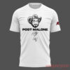 Post Malone Tampa Bay Buccaneers Big Ass Stadium Tour 2026 White Shirt featuring a cowboy hat graphic and signature