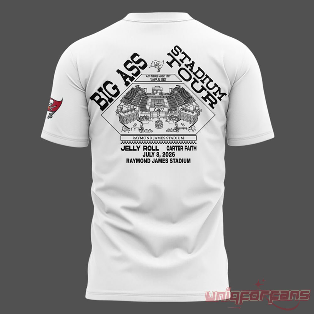 Post Malone Tampa Bay Buccaneers Big Ass Stadium Tour 2026 White Shirt Post Malone Tampa Bay Buccaneers Big Ass Stadium Tour 2026 White Shirt
