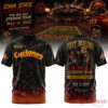 Post Malone x Iowa State Cyclones The BIG ASS Stadium Tour 2026 T-Shirt in black, featuring barbed wire and flames design