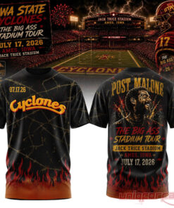 Post Malone x Iowa State Cyclones The BIG ASS Stadium Tour 2026 T-Shirt Collection