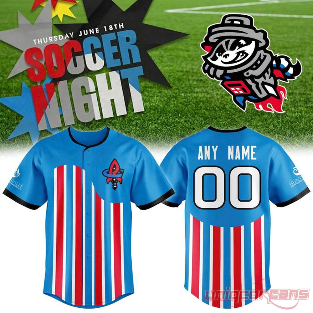 Rocket City Trash Pandas 2026 Soccer Night Baseball Jersey Rocket City Trash Pandas 2026 Soccer Night Baseball Jersey