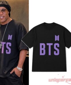Ronaldinho Brasil BTS Purple Logo Black Shirt