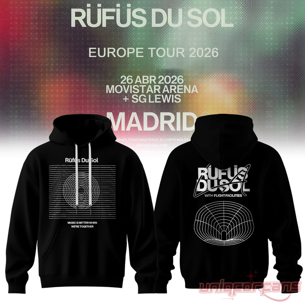 Rufus Du Sol 2026 Tour Black Edition Hoodie - Uniqforfans