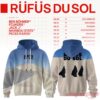 Rufus Du Sol 2026 Tour Special Collection Hoodie with desert sand dunes on the front and cloaked figures on the back