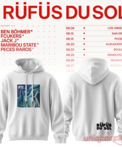 Rufus Du Sol 2026 Tour White Collection Hoodie Rufus Du Sol 2026 Tour White Collection Hoodie