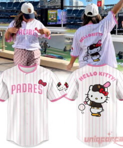 San Diego Padres x Hello Kitty Night 2026 Pink Stripe Edition Baseball Jersey San Diego Padres x Hello Kitty Night 2026 Pink Stripe Edition Baseball Jersey