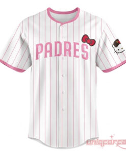 San Diego Padres x Hello Kitty Night 2026 Pink Stripe Edition Baseball Jersey