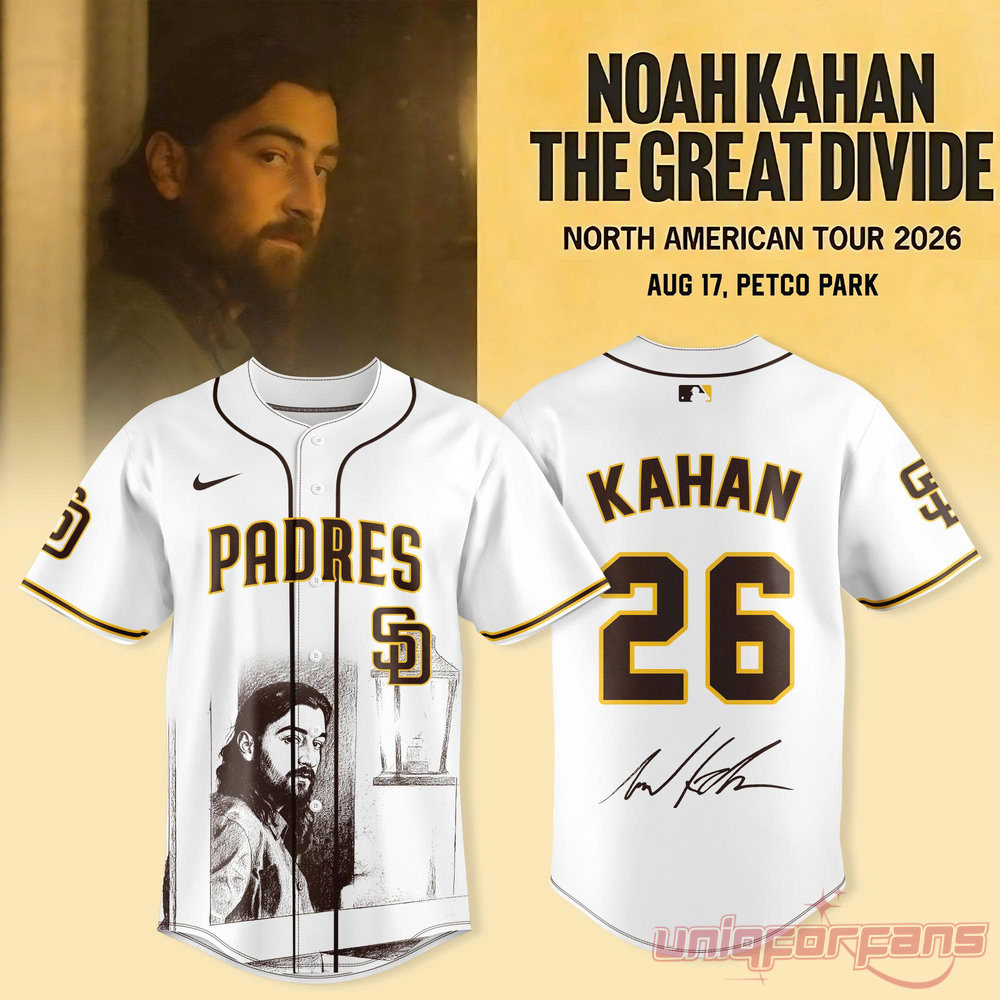 San Diego Padres x Noah Kahan The Great Divide Tour 2026 Signature Jersey San Diego Padres x Noah Kahan The Great Divide Tour 2026 Signature Jersey