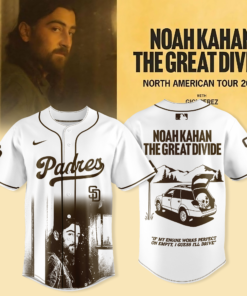 San Diego Padres x Noah Kahan The Great Divide Tour 2026 Jersey – Growing Sideways Lyrics Edition