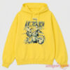 Seventeen Mingyu Astro Boy Hoodie showing a bright yellow sweatshirt with a vintage teal Astro Boy graphic print