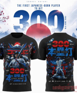 Shohei Ohtani LA Dodgers First Japanese Player to Hit 300 Home Runs Edition T-Shirt Shohei Ohtani LA Dodgers First Japanese Player to Hit 300 Home Runs Edition T-Shirt