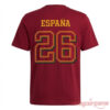 Spain Adidas 2026 World Cup Champions Shirt back view with bold España 26 numbering in yellow and red